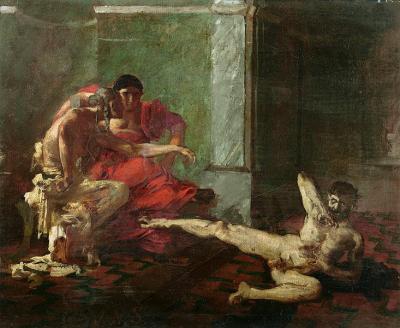 Joseph-Noel Sylvestre Locusta testing poison on a slave oil painting picture